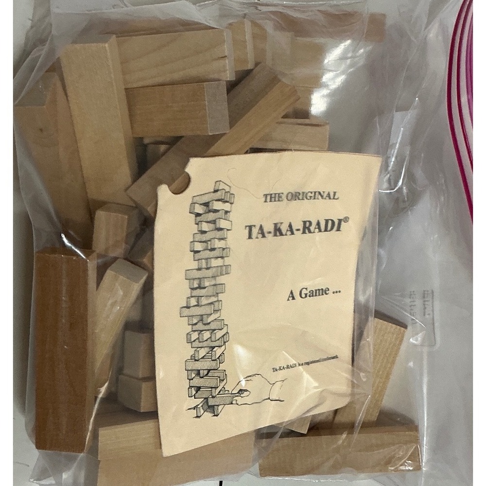 Ta-Ka-Radi Vintage Wooden Stacking Tower Game 51 Blocks Made in USA